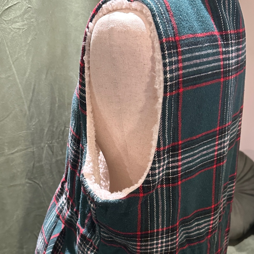 Maurices Green, Red and White Plaid Vest - Picture 8 of 9